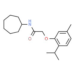 ChemSpider 2D Image | N-Cycloheptyl-2-(2-isopropyl-5-methylphenoxy)acetamide | C19H29NO2