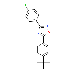 ChemSpider 2D Image | 5-(4-tert-Butyl-phenyl)-3-(4-chloro-phenyl)-[1,2,4]oxadiazole | C18H17ClN2O