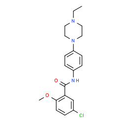 ChemSpider 2D Image | 5-Chloro-N-[4-(4-ethyl-1-piperazinyl)phenyl]-2-methoxybenzamide | C20H24ClN3O2