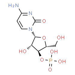 ChemSpider 2D Image | 4-Amino-1-(3-O-phosphono-beta-D-arabinofuranosyl)-2(1H)-pyrimidinone | C9H14N3O8P