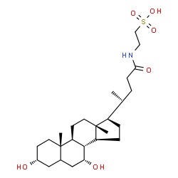 ChemSpider 2D Image | 2-{[(3alpha,7alpha,8xi)-3,7-Dihydroxy-24-oxocholan-24-yl]amino}ethanesulfonic acid | C26H45NO6S