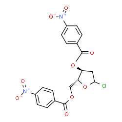 ChemSpider 2D Image | 2-Deoxy-3,5-bis-O-(4-nitrobenzoyl)-D-erythro-pentofuranosyl chloride | C19H15ClN2O9