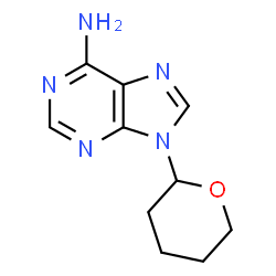 ChemSpider 2D Image | 9-(Tetrahydro-2H-pyran-2-yl)-9H-purin-6-amine | C10H13N5O