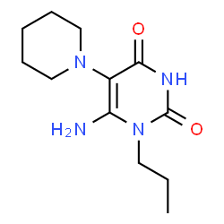 ChemSpider 2D Image | 6-amino-5-piperidin-1-yl-1-propylpyrimidine-2,4(1H,3H)-dione | C12H20N4O2