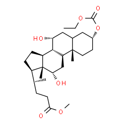 ChemSpider 2D Image | Methyl (3alpha,7alpha,12alpha)-3-[(ethoxycarbonyl)oxy]-7,12-dihydroxycholan-24-oate | C28H46O7