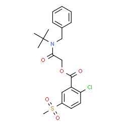 ChemSpider 2D Image | 2-[Benzyl(2-methyl-2-propanyl)amino]-2-oxoethyl 2-chloro-5-(methylsulfonyl)benzoate | C21H24ClNO5S