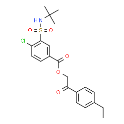 ChemSpider 2D Image | 2-(4-Ethylphenyl)-2-oxoethyl 4-chloro-3-[(2-methyl-2-propanyl)sulfamoyl]benzoate | C21H24ClNO5S