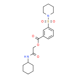 ChemSpider 2D Image | 2-(Cyclohexylamino)-2-oxoethyl 3-(1-piperidinylsulfonyl)benzoate | C20H28N2O5S