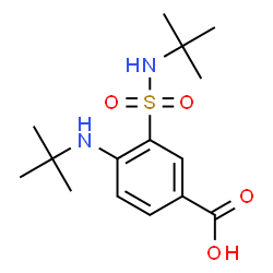 ChemSpider 2D Image | 4-(tert-butylamino)-3-[(tert-butylamino)sulfonyl]benzoic acid | C15H24N2O4S