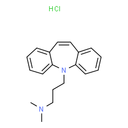 ChemSpider 2D Image | 3-(5H-Dibenzo[b,f]azepin-5-yl)-N,N-dimethyl-1-propanamine hydrochloride (1:1) | C19H23ClN2