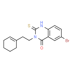 ChemSpider 2D Image | 6-bromo-3-(2-cyclohex-1-en-1-ylethyl)-2-mercaptoquinazolin-4(3H)-one | C16H17BrN2OS