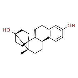 ChemSpider 2D Image | 14,21-Cyclo-19-norpregna-1,3,5(10)-triene-3,17-diol | C20H26O2