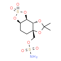 ChemSpider 2D Image | [(3aR,5aS,8aS,8bS)-7,7-Dimethyl-2,2-dioxidotetrahydro[1,3]dioxolo[4,5-e][1,3,2]benzodioxathiol-5a(3aH)-yl]methyl sulfamate | C10H17NO9S2
