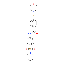 ChemSpider 2D Image | 4-(4-Morpholinylsulfonyl)-N-[4-(1-piperidinylsulfonyl)phenyl]benzamide | C22H27N3O6S2