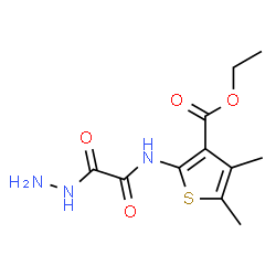 ChemSpider 2D Image | Ethyl 2-{[hydrazino(oxo)acetyl]amino}-4,5-dimethyl-3-thiophenecarboxylate | C11H15N3O4S