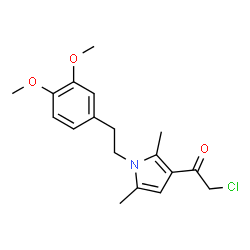 ChemSpider 2D Image | 2-Chloro-1-{1-[2-(3,4-dimethoxyphenyl)ethyl]-2,5-dimethyl-1H-pyrrol-3-yl}ethanone | C18H22ClNO3