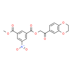 ChemSpider 2D Image | 2-(2,3-Dihydro-1,4-benzodioxin-6-yl)-2-oxoethyl methyl 5-nitroisophthalate | C19H15NO9
