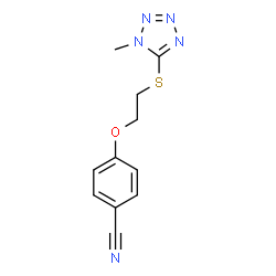 ChemSpider 2D Image | 4-{2-[(1-Methyl-1H-tetrazol-5-yl)sulfanyl]ethoxy}benzonitrile | C11H11N5OS