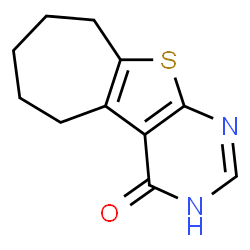 ChemSpider 2D Image | 1,5,6,7,8,9-Hexahydro-4H-cyclohepta[4,5]thieno[2,3-d]pyrimidin-4-one | C11H12N2OS