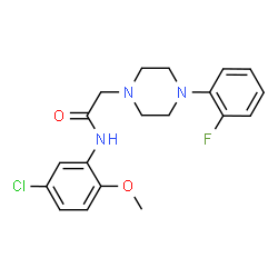 ChemSpider 2D Image | N-(5-Chloro-2-methoxyphenyl)-2-[4-(2-fluorophenyl)-1-piperazinyl]acetamide | C19H21ClFN3O2