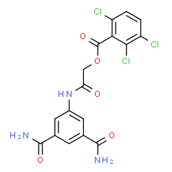 ChemSpider 2D Image | 2-[(3,5-Dicarbamoylphenyl)amino]-2-oxoethyl 2,3,6-trichlorobenzoate | C17H12Cl3N3O5