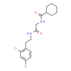 ChemSpider 2D Image | N-(2-{[2-(2,4-Dichlorophenyl)ethyl]amino}-2-oxoethyl)cyclohexanecarboxamide | C17H22Cl2N2O2