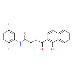 ChemSpider 2D Image | 2-[(2,5-Difluorophenyl)amino]-2-oxoethyl 1-hydroxy-2-naphthoate | C19H13F2NO4