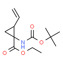 ChemSpider 2D Image | Ethyl-1-[(tert-butoxycarbonyl)amino]-2-vinylcyclopropancarboxylat | C13H21NO4