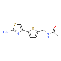 ChemSpider 2D Image | N-{[5-(2-Amino-1,3-thiazol-4-yl)-2-thienyl]methyl}acetamide | C10H11N3OS2