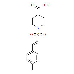 ChemSpider 2D Image | 1-{[(E)-2-(4-Methylphenyl)vinyl]sulfonyl}-4-piperidinecarboxylic acid | C15H19NO4S