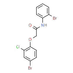 ChemSpider 2D Image | 2-(4-Bromo-2-chlorophenoxy)-N-(2-bromophenyl)acetamide | C14H10Br2ClNO2