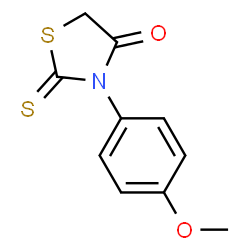ChemSpider 2D Image | 3-(4-Methoxyphenyl)-2-thioxothiazolidin-4-one | C10H9NO2S2