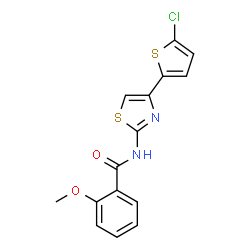 ChemSpider 2D Image | N-[4-(5-Chloro-2-thienyl)-1,3-thiazol-2-yl]-2-methoxybenzamide | C15H11ClN2O2S2