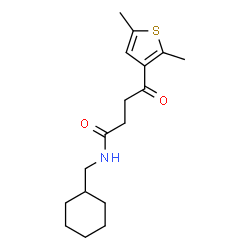 ChemSpider 2D Image | N-(Cyclohexylmethyl)-4-(2,5-dimethyl-3-thienyl)-4-oxobutanamide | C17H25NO2S