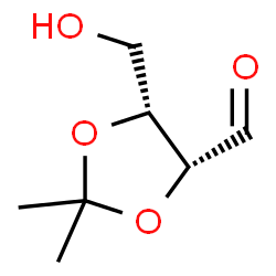 ChemSpider 2D Image | (4R,5R)-5-(Hydroxymethyl)-2,2-dimethyl-1,3-dioxolane-4-carbaldehyde | C7H12O4