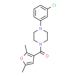 ChemSpider 2D Image | [4-(3-Chlorophenyl)-1-piperazinyl](2,5-dimethyl-3-furyl)methanone | C17H19ClN2O2