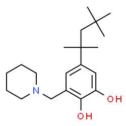ChemSpider 2D Image | 3-(1-piperidinylmethyl)-5-(1,1,3,3-tetramethylbutyl)-1,2-benzenediol | C20H33NO2