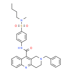 ChemSpider 2D Image | 2-Benzyl-N-{4-[butyl(methyl)sulfamoyl]phenyl}-1,2,3,4-tetrahydrobenzo[b][1,6]naphthyridine-10-carboxamide | C31H34N4O3S