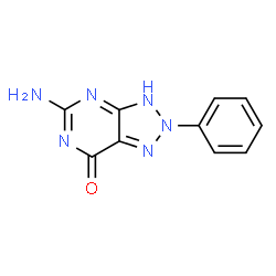 ChemSpider 2D Image | 5-amino-2-phenyl-3H-triazolo[4,5-d]pyrimidin-7-one | C10H8N6O