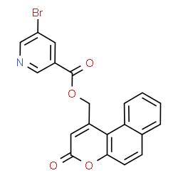 ChemSpider 2D Image | (3-Oxo-3H-benzo[f]chromen-1-yl)methyl 5-bromonicotinate | C20H12BrNO4