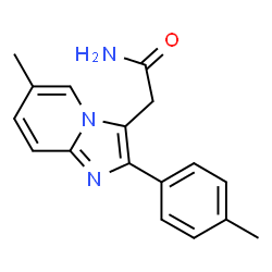 ChemSpider 2D Image | 2-[6-Methyl-2-(4-methylphenyl)imidazo[1,2-a]pyridin-3-yl]acetamide | C17H17N3O