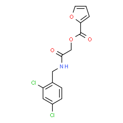 ChemSpider 2D Image | 2-[(2,4-Dichlorobenzyl)amino]-2-oxoethyl 2-furoate | C14H11Cl2NO4