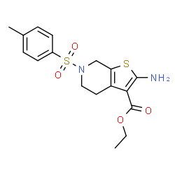 ChemSpider 2D Image | ethyl 2-amino-6-(4-methylbenzenesulfonyl)-4H,5H,6H,7H-thieno[2,3-c]pyridine-3-carboxylate | C17H20N2O4S2