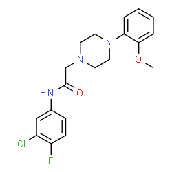 ChemSpider 2D Image | N-(3-Chloro-4-fluorophenyl)-2-[4-(2-methoxyphenyl)-1-piperazinyl]acetamide | C19H21ClFN3O2