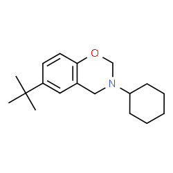 ChemSpider 2D Image | 6-tert-Butyl-3-cyclohexyl-3,4-dihydro-2H-1,3-benzoxazine | C18H27NO