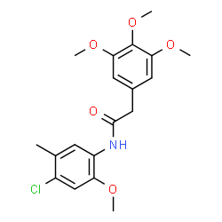 ChemSpider 2D Image | N-(4-Chloro-2-methoxy-5-methylphenyl)-2-(3,4,5-trimethoxyphenyl)acetamide | C19H22ClNO5