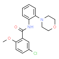 ChemSpider 2D Image | 5-Chloro-2-methoxy-N-[2-(4-morpholinyl)phenyl]benzamide | C18H19ClN2O3