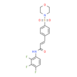 ChemSpider 2D Image | (2E)-3-[4-(4-Morpholinylsulfonyl)phenyl]-N-(2,3,4-trifluorophenyl)acrylamide | C19H17F3N2O4S
