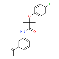 ChemSpider 2D Image | N-(3-Acetylphenyl)-2-(4-chlorophenoxy)-2-methylpropanamide | C18H18ClNO3