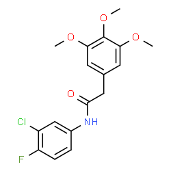 ChemSpider 2D Image | N-(3-Chloro-4-fluorophenyl)-2-(3,4,5-trimethoxyphenyl)acetamide | C17H17ClFNO4